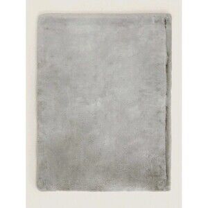 Zara Home Faux Fur Blanket Throw 55 x 75 Luxury Plush Soft Gray New With Tags